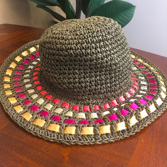 Gymboree Straw Sun Hat, Sz 3-4, Colorful Ribbons - Picture 4 of 4